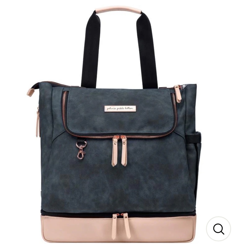 Petunia Pickle Bottom Navy and Blush Convertible Baby Diaper Bag